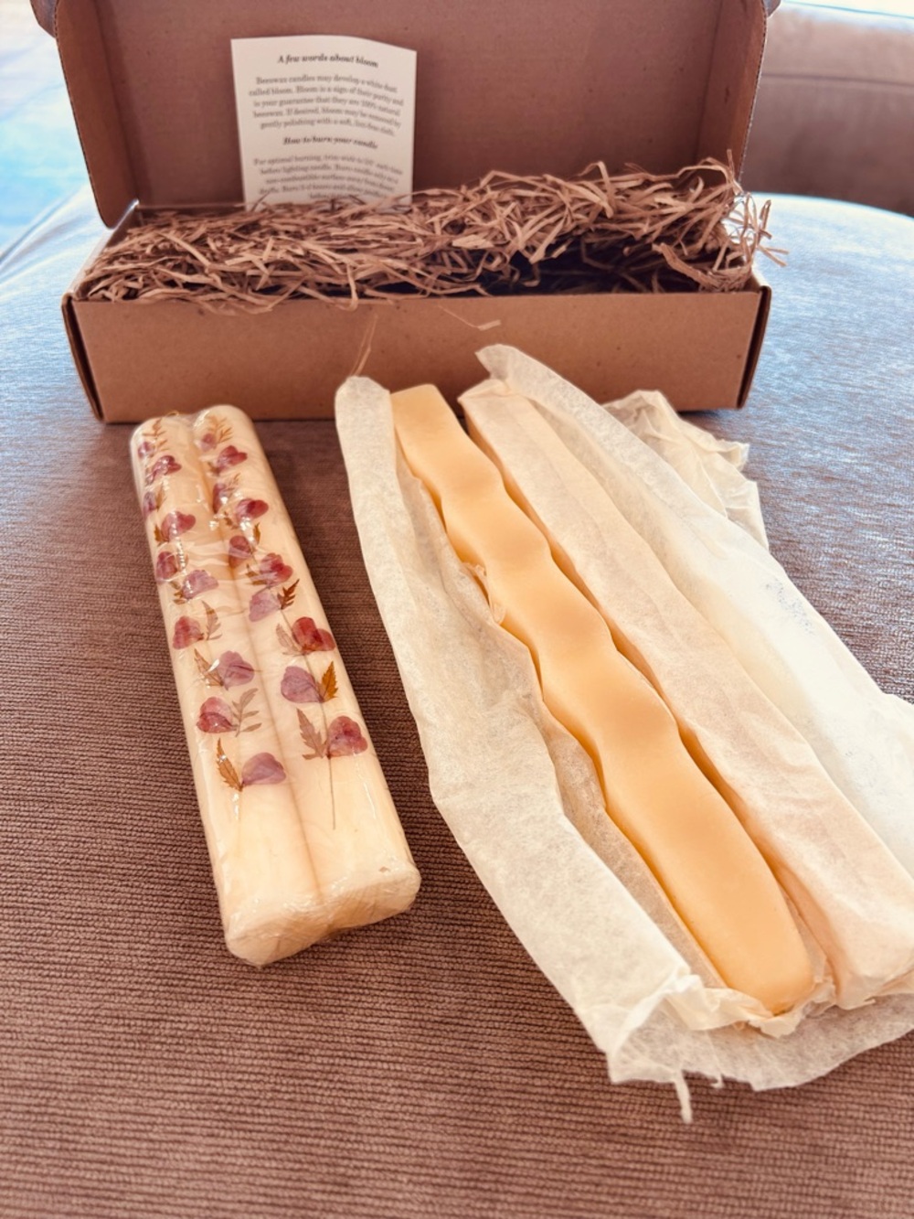 🆕 2 Pairs of Beautiful Handmade Decorative Taper Candles